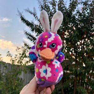 Angry Bunny Duck Plush Floral Stuffed Animal Beanie